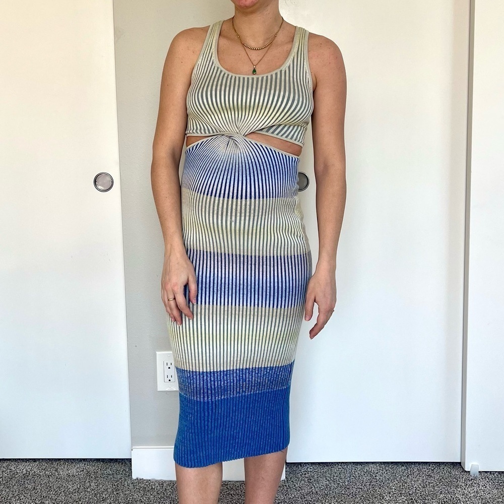Jonathan Simkhai Colleen cutout space-dyed ribbed cotton midi dress - Size XS